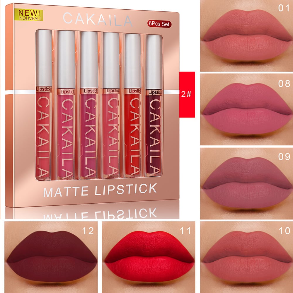 Matte Nonstick Lip Gloss Set of 6