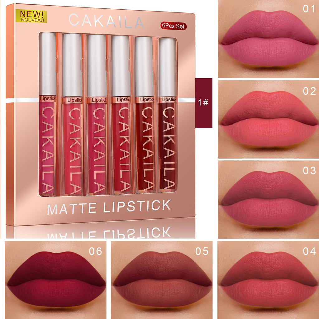 Matte Nonstick Lip Gloss Set of 6