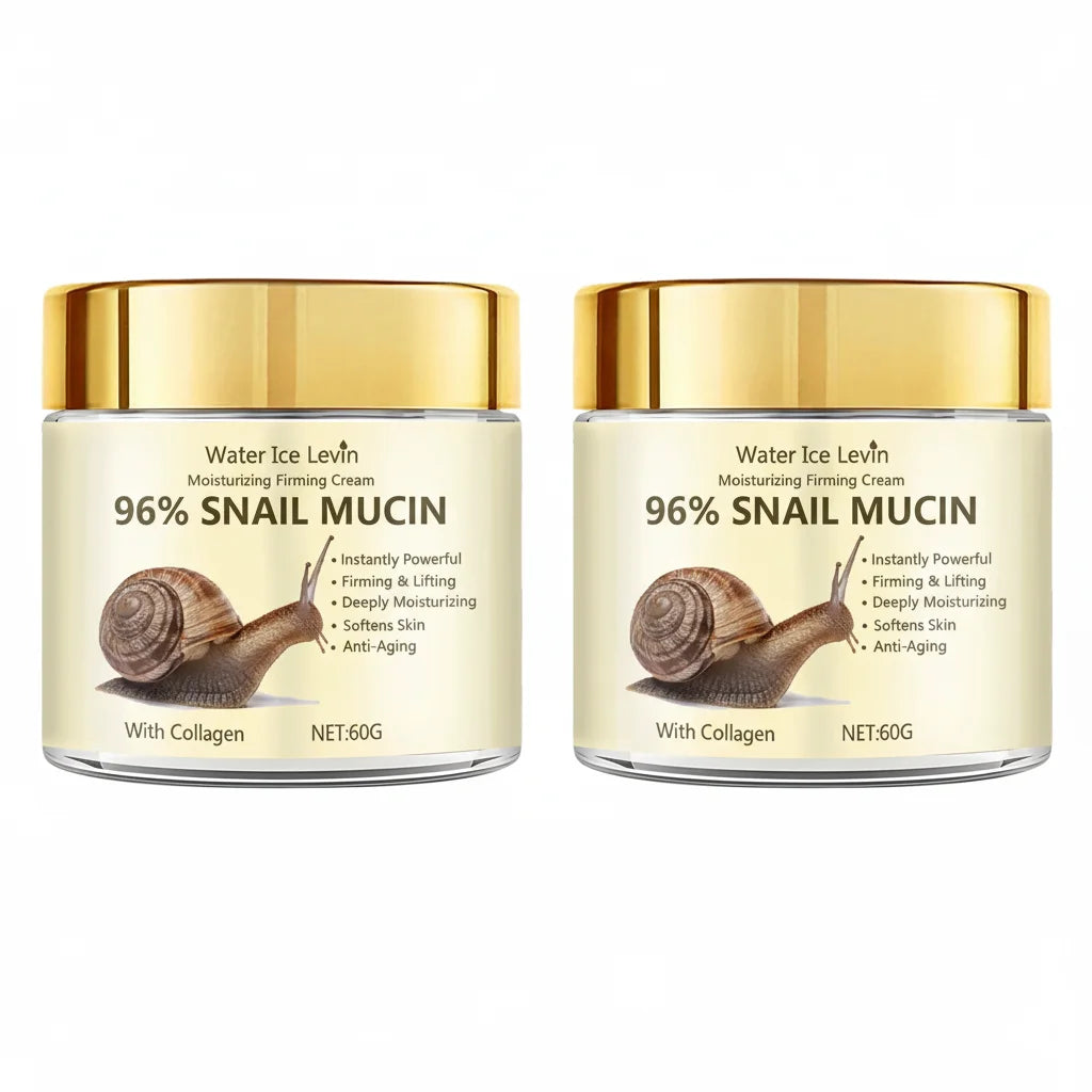 96% Snail Mucin Firming Cream Instantly Lifts and Firms Skin. Deep Moisture Brightens Dullness. Softens and Smoothes Rough Patches.