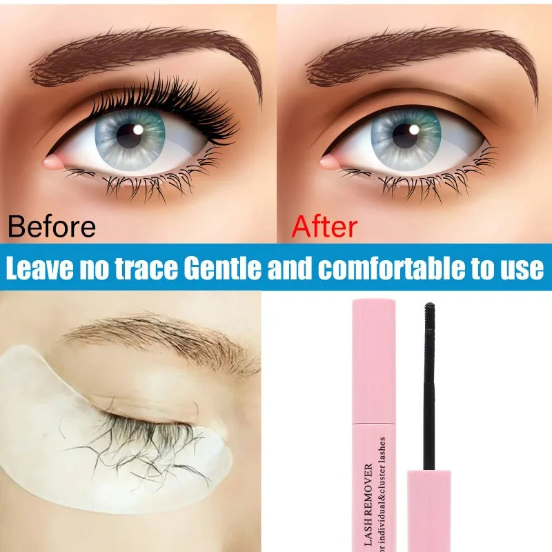 Lash Glue Remover for False Eyelash & Mascara Glue Remover Gentle Deep Clean Quick Dissolve Residue Non Irritating Makeup Gel