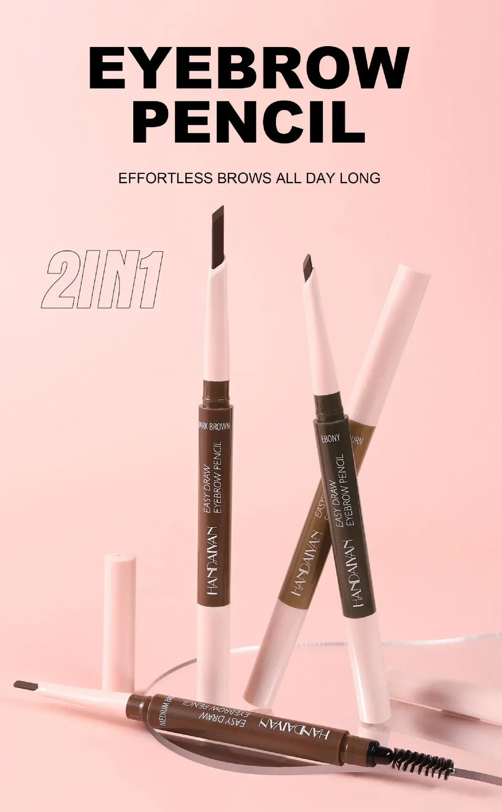 Double-head eyebrow pencil is very thin, waterproof, three-dimensional, non-smudged, spiral eyebrow brush Eyebrow pencil