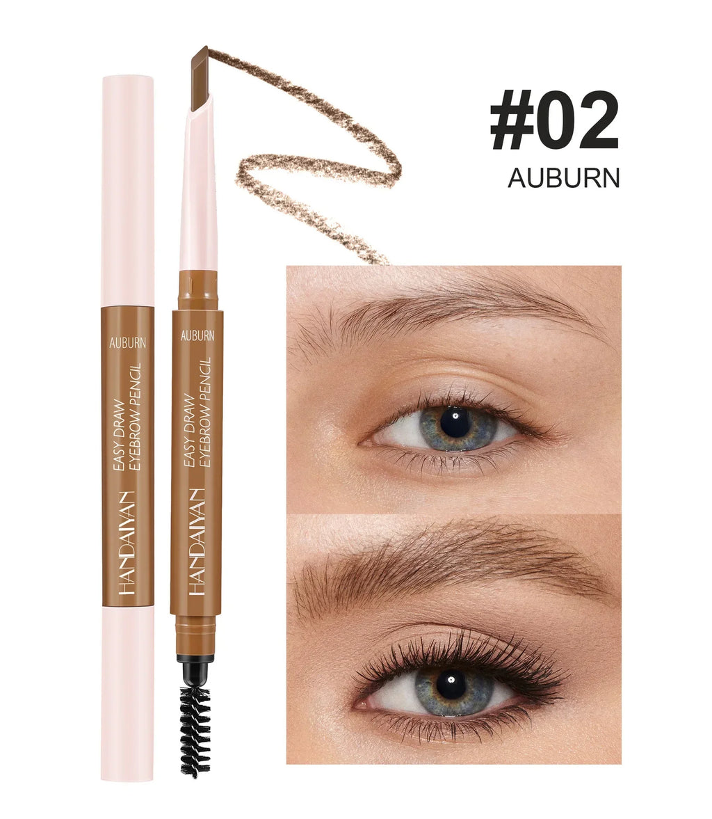 Double-Head Waterproof Eyebrow Pencil with Spiral Brush