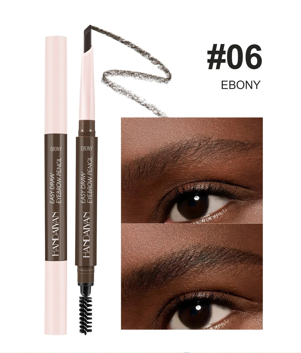 Double-head eyebrow pencil is very thin, waterproof, three-dimensional, non-smudged, spiral eyebrow brush Eyebrow pencil