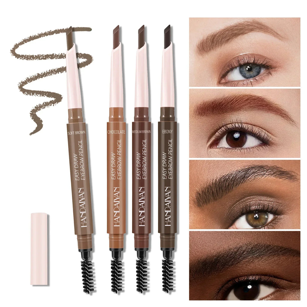 Double-Head Waterproof Eyebrow Pencil with Spiral Brush