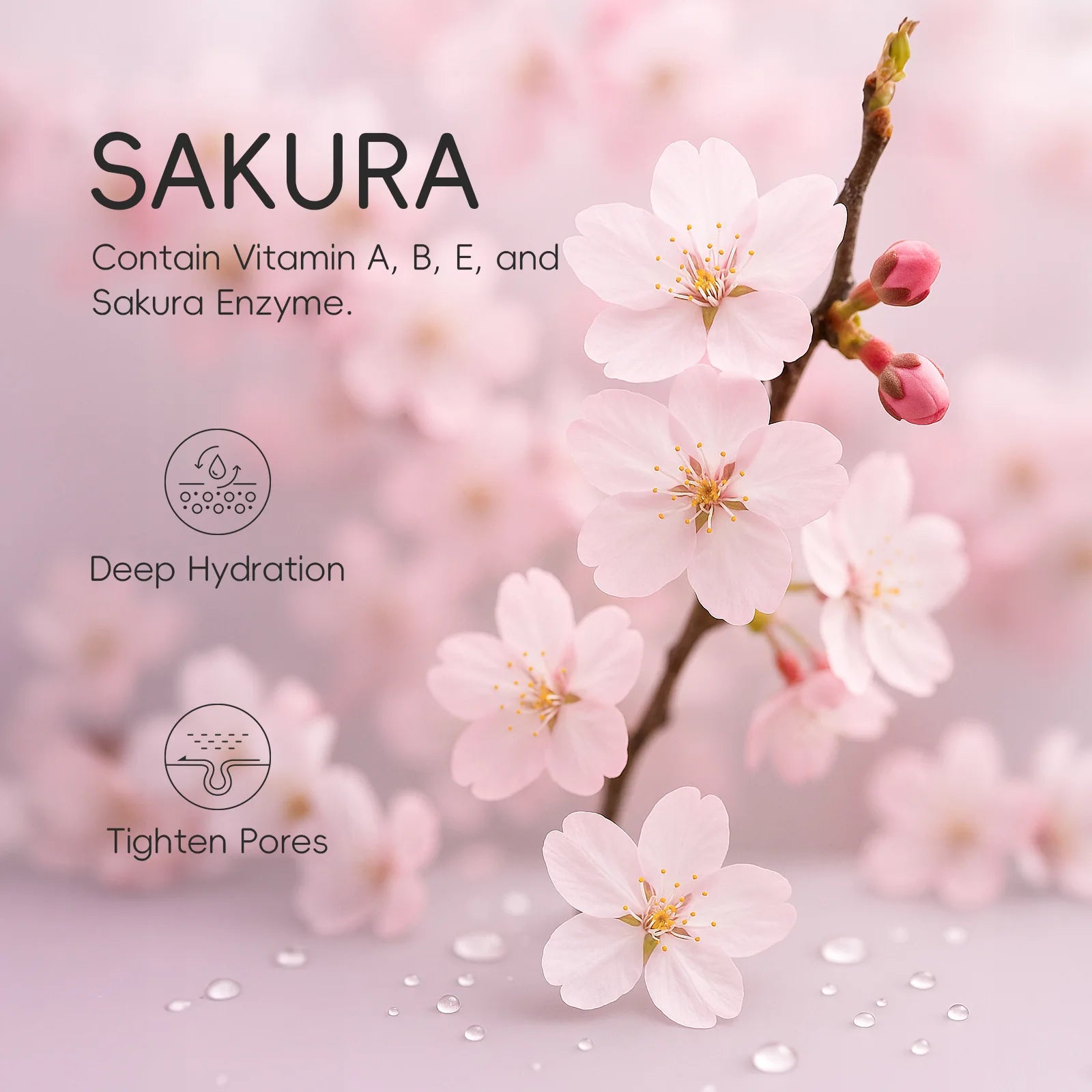 LAIKOU 15ml Sakura Roller Eye Serum Hyaluronic Acid Moisturizing Fade Dark Circles Eye Bags Fine Lines Massage Eye Care