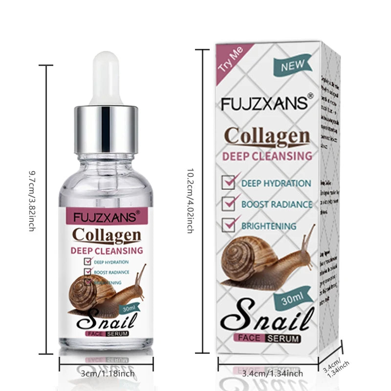 Snail Mucin Serum With Niacinamide,Hyaluronic Acid,Collagen Snail Facial Serum Deep Hydration Make Light Beige younger-looking