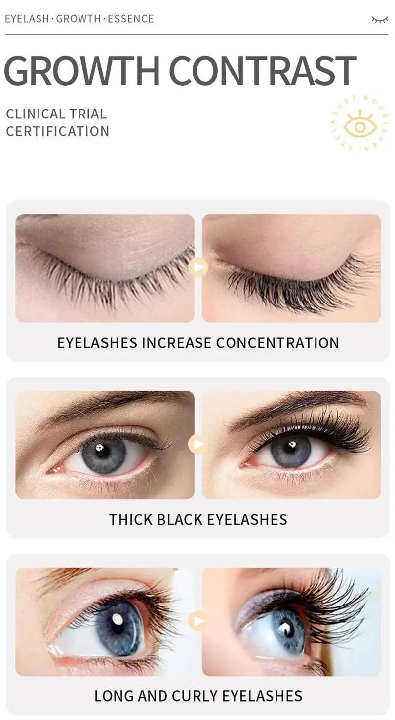 Fast Eyelash Growth Serum 7 Days Natural Eyelash Enhancer Longer Fuller Thicker Curling Lash Treatment Makeup Eye Care Products