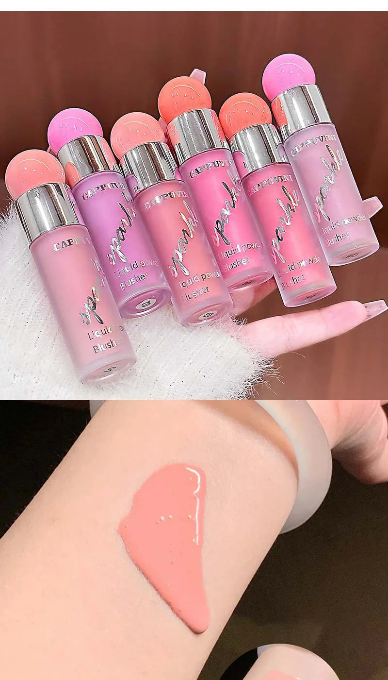 Clear and water-like blush liquid, a Korean-style sweet girl's energetic blush for daily whitening, naturally breathable
