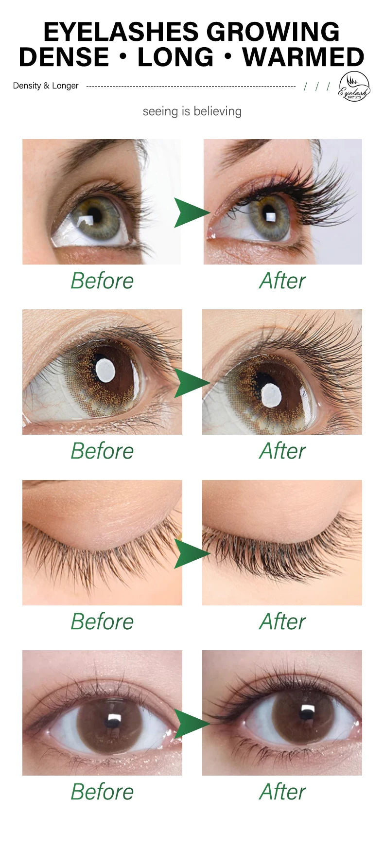 Fast Eyelash Growth Serum 7 Days Natural Eyelash Enhancer Longer Fuller Thicker Curling Lash Treatment Makeup Eye Care Products