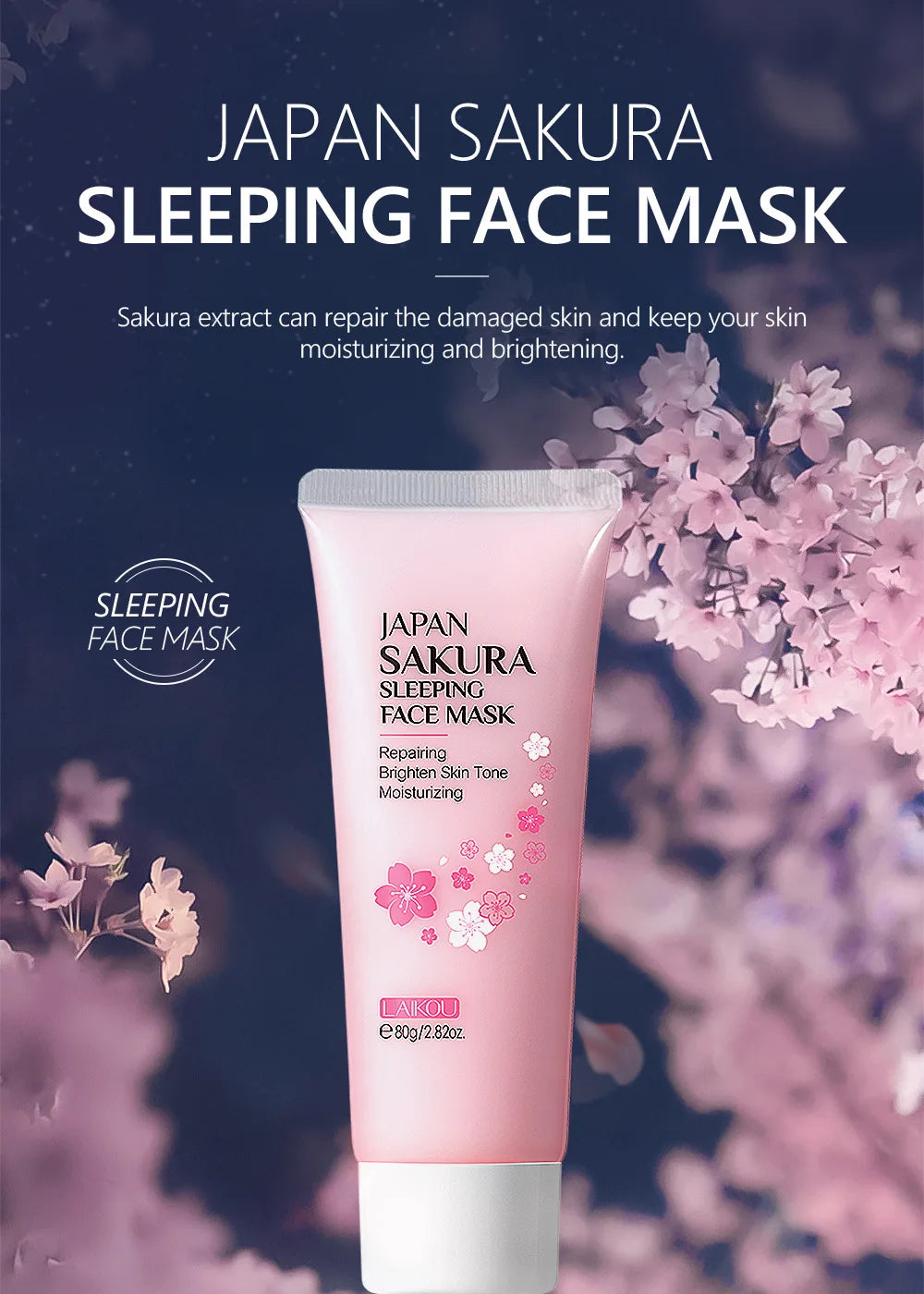 Japan Sakura Sleeping Face Mask — Moisturizing & Repairing Night Facial Mask