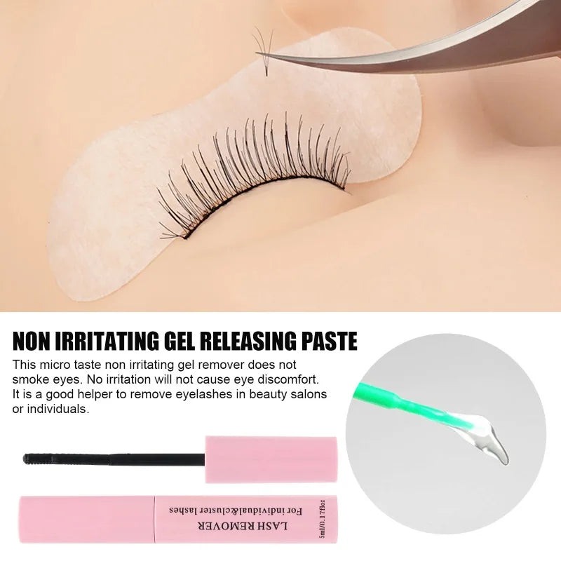Lash Glue Remover for False Eyelash & Mascara Glue Remover Gentle Deep Clean Quick Dissolve Residue Non Irritating Makeup Gel
