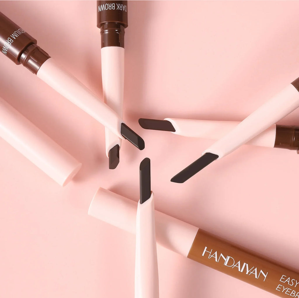 Double-head eyebrow pencil is very thin, waterproof, three-dimensional, non-smudged, spiral eyebrow brush Eyebrow pencil