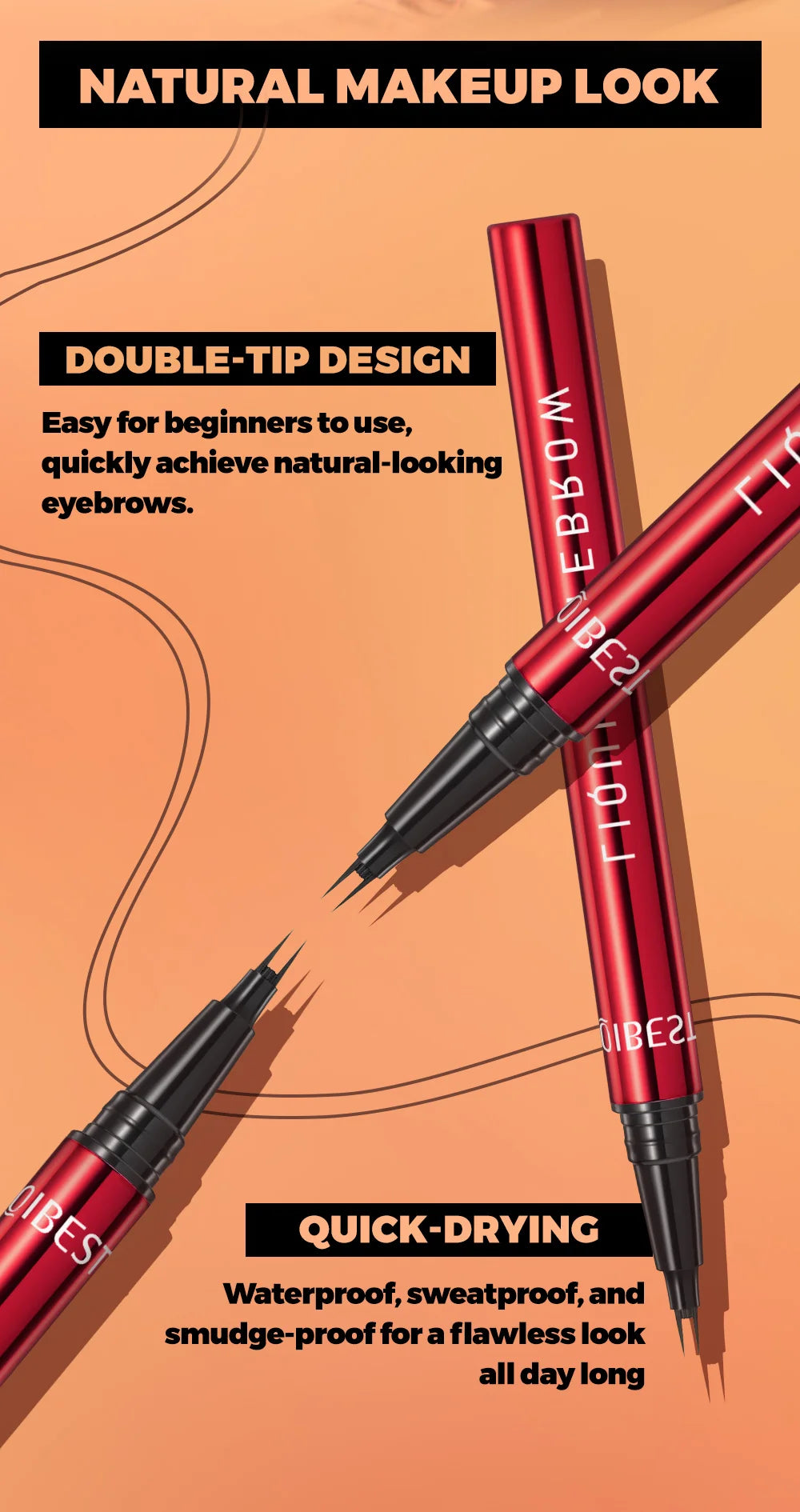 Waterproof Eyebrow Pencil - Dark & Light Brown