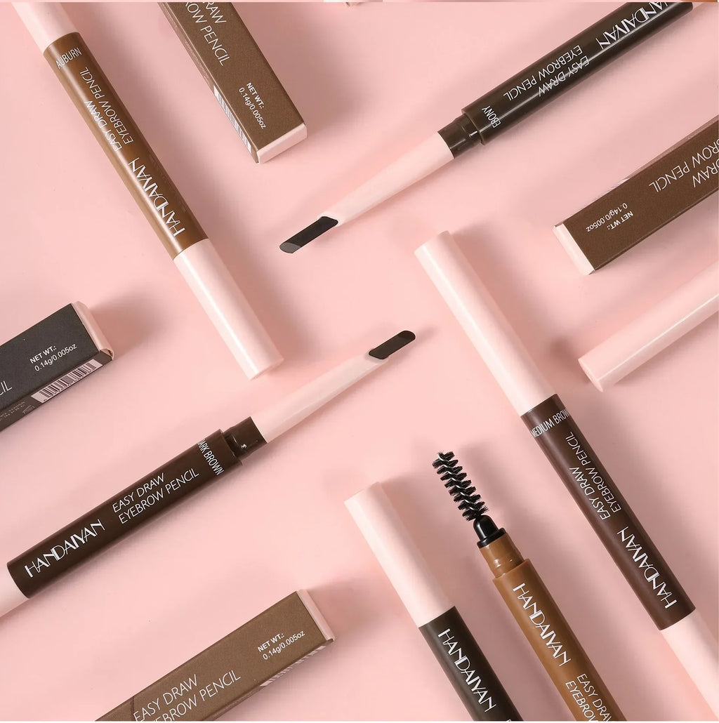 Double-Head Waterproof Eyebrow Pencil with Spiral Brush