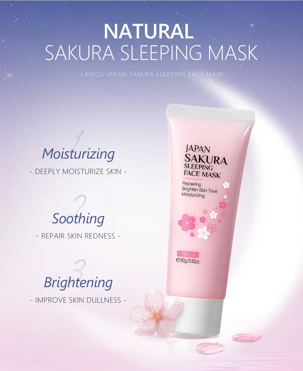 Japan Sakura Sleeping Face Mask — Moisturizing & Repairing Night Facial Mask