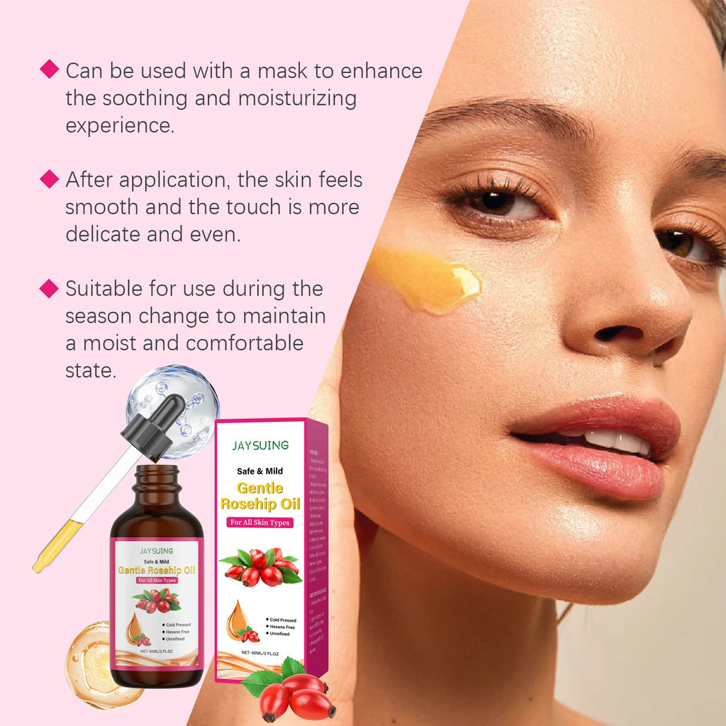 Rosehip Facial Oil Moisturizing Smoothing Skin Relieves Dryness Discomfort Enhances Softness Elasticity Anti-Aging Essence Oil