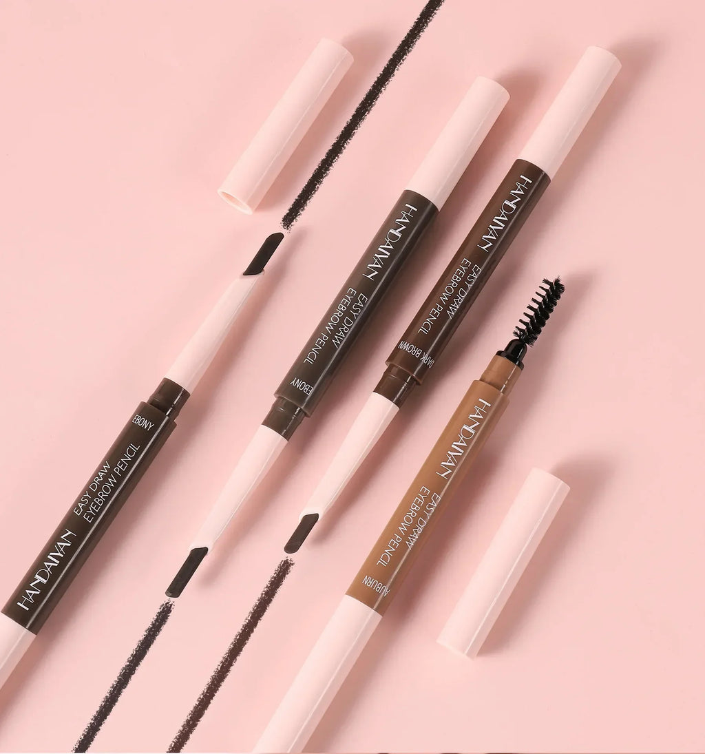 Double-head eyebrow pencil is very thin, waterproof, three-dimensional, non-smudged, spiral eyebrow brush Eyebrow pencil