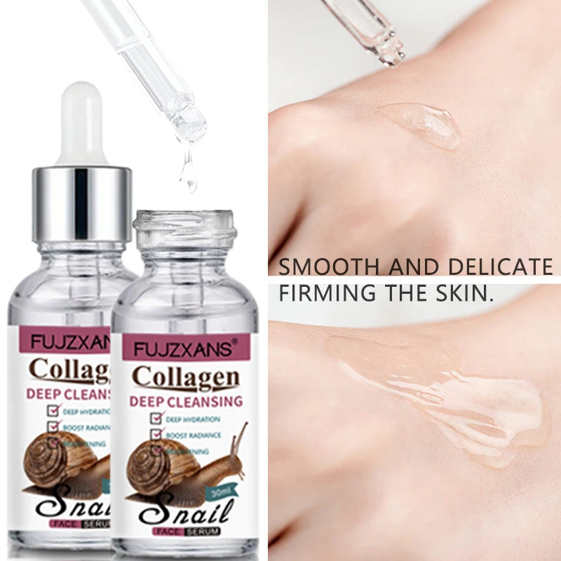 Snail Mucin Serum With Niacinamide,Hyaluronic Acid,Collagen Snail Facial Serum Deep Hydration Make Light Beige younger-looking