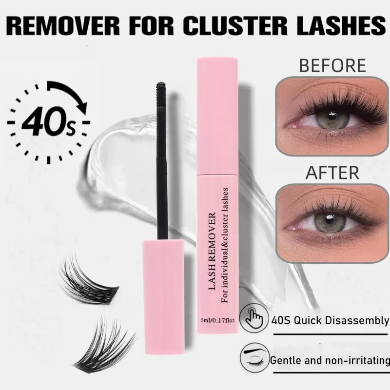 Lash Glue Remover for False Eyelash & Mascara Glue Remover Gentle Deep Clean Quick Dissolve Residue Non Irritating Makeup Gel