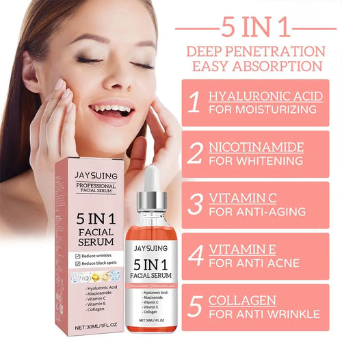 5-in-1 Brightening Face Serum — Vitamin C & Hyaluronic Acid 30ml