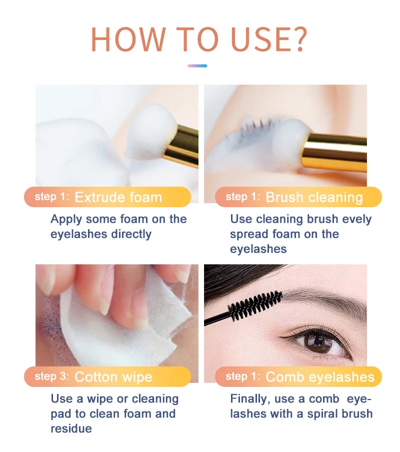 Lash Super Concentrate Mousse Eyelash Shampoo Gentle Cleansing Grafting Foam Extension l Makeup Tools Supplies Shampoo Brush Set