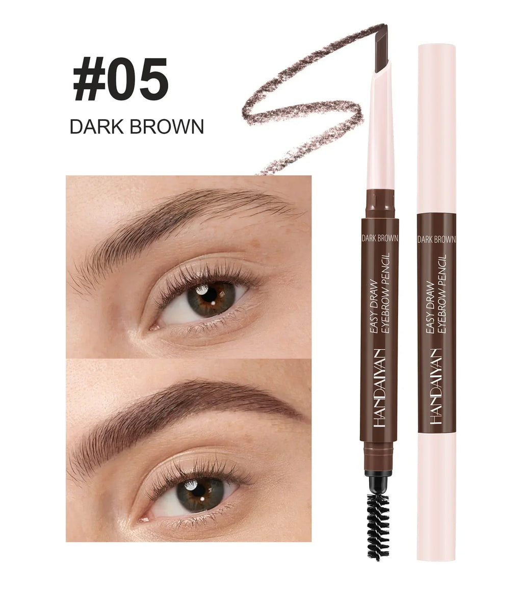 Double-head eyebrow pencil is very thin, waterproof, three-dimensional, non-smudged, spiral eyebrow brush Eyebrow pencil
