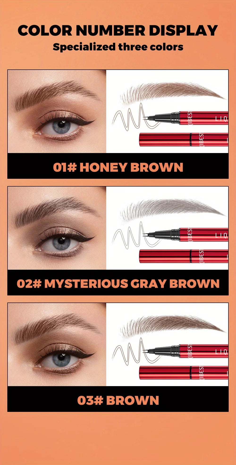 Waterproof Eyebrow Pencil - Dark & Light Brown