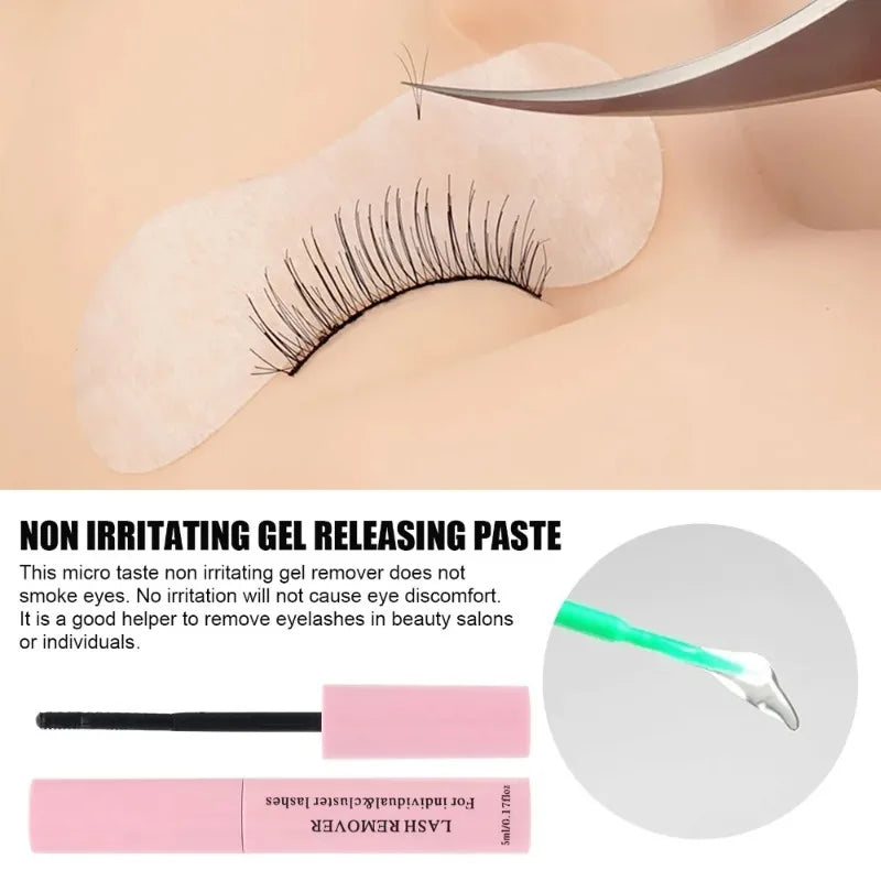 Lash Glue Remover for False Eyelash & Mascara Glue Remover Gentle Deep Clean Quick Dissolve Residue Non Irritating Makeup Gel
