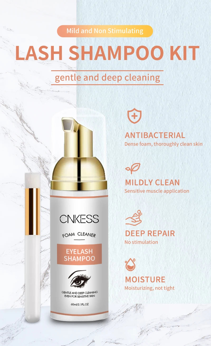 Lash Super Concentrate Mousse Eyelash Shampoo Gentle Cleansing Grafting Foam Extension l Makeup Tools Supplies Shampoo Brush Set