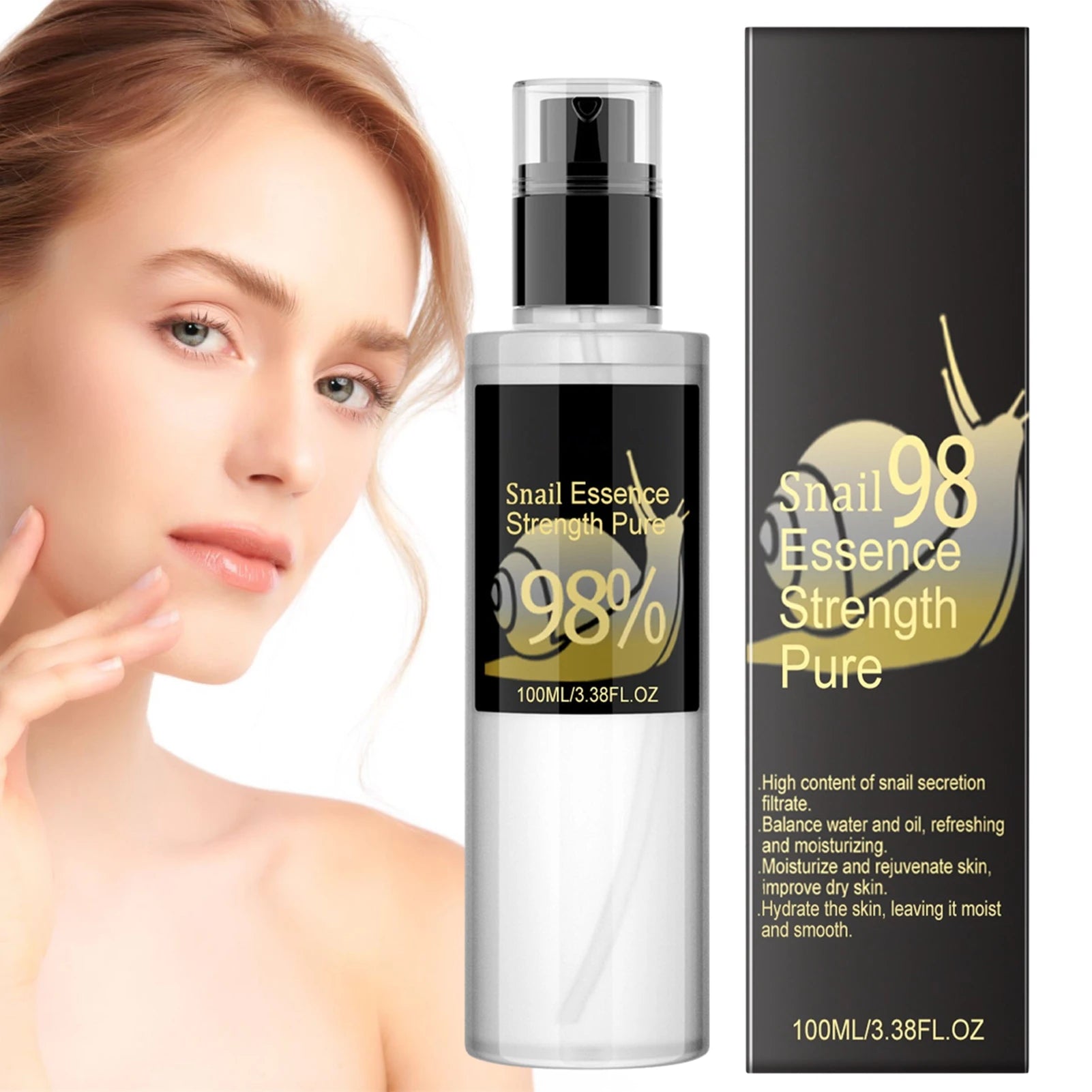 Snail Anti Aging Serum Snail Mucin Essence Advanced Moisturizing Skin Care Pore Shrink Hyaluronic Acid Serum Brighten Essence