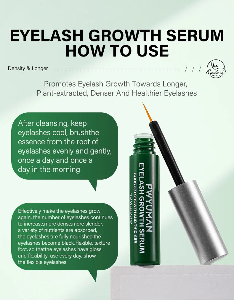 Fast Eyelash Growth Serum 7 Days Natural Eyelash Enhancer Longer Fuller Thicker Curling Lash Treatment Makeup Eye Care Products