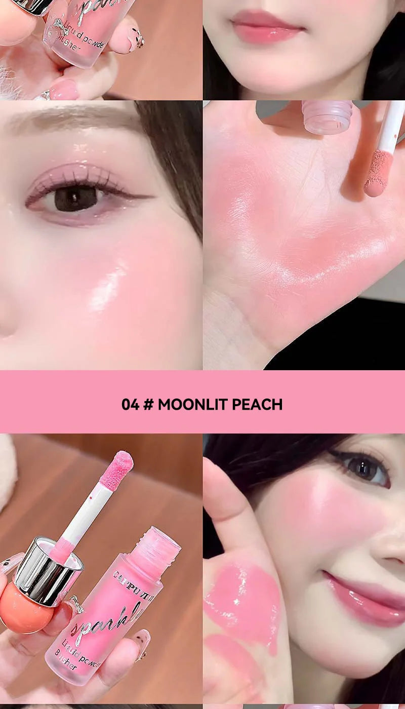 Clear and water-like blush liquid, a Korean-style sweet girl's energetic blush for daily whitening, naturally breathable
