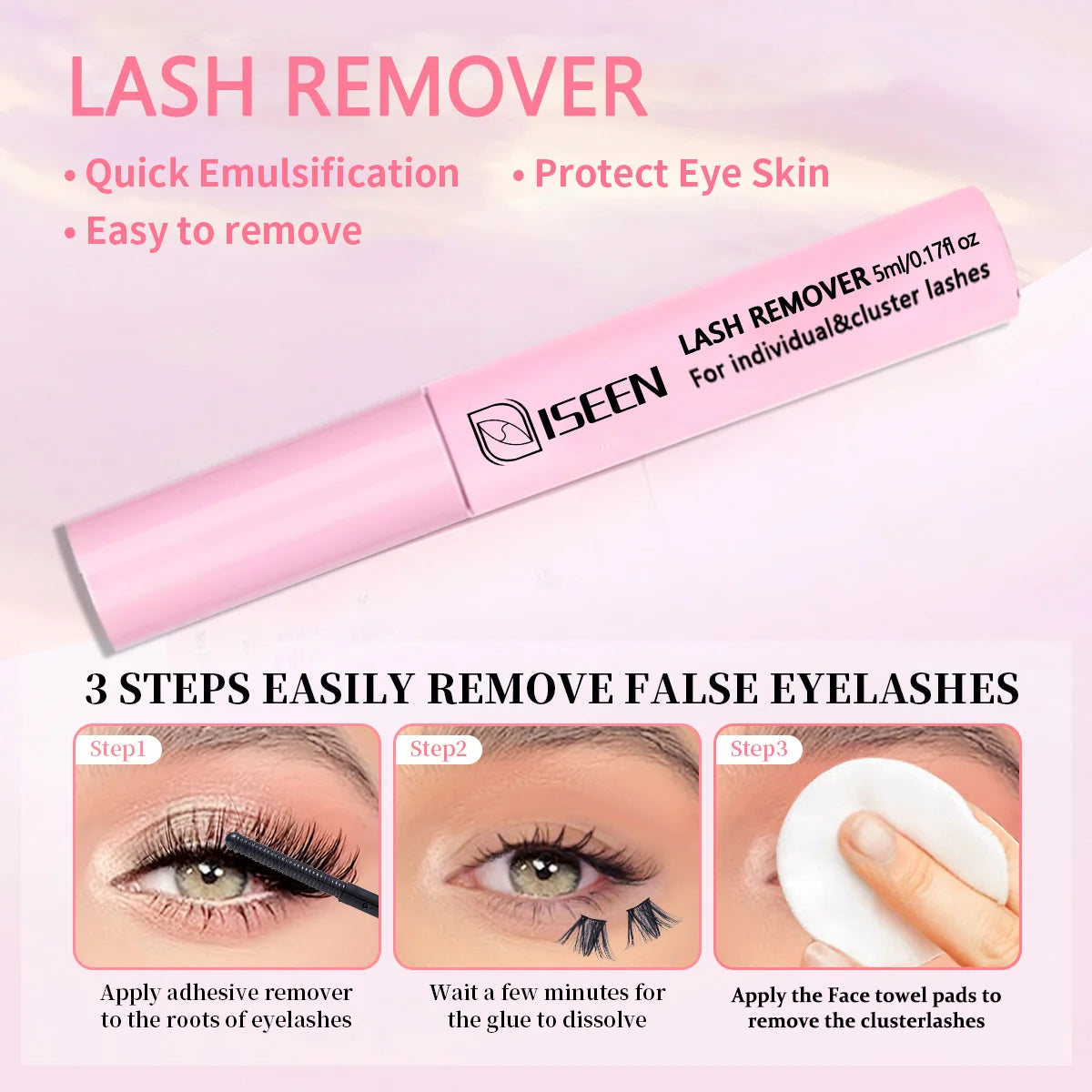 Lash Bond And Seal 10ml DIY Lash Extension And Lash Glue Remover 5ml Kit Long Lasting with Tweezers Eyelash curler Makeup Tool