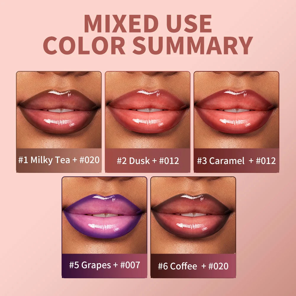 Lip Liner & Lip Gloss Set Shiny Long Lasting Moisturizing Lip Liner and Lip Gloss Combo Multiple Occasions Lips Makeup