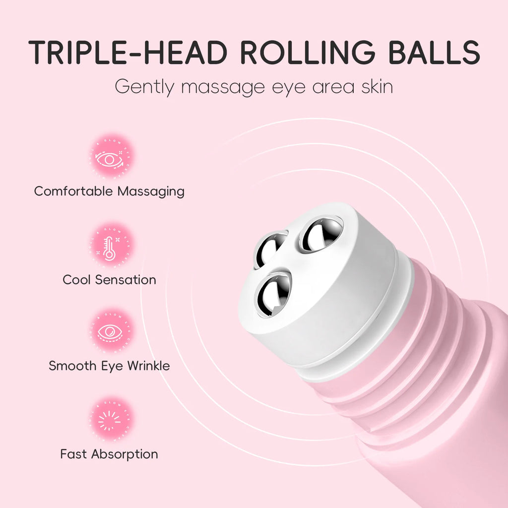 LAIKOU 15ml Sakura Roller Eye Serum Hyaluronic Acid Moisturizing Fade Dark Circles Eye Bags Fine Lines Massage Eye Care