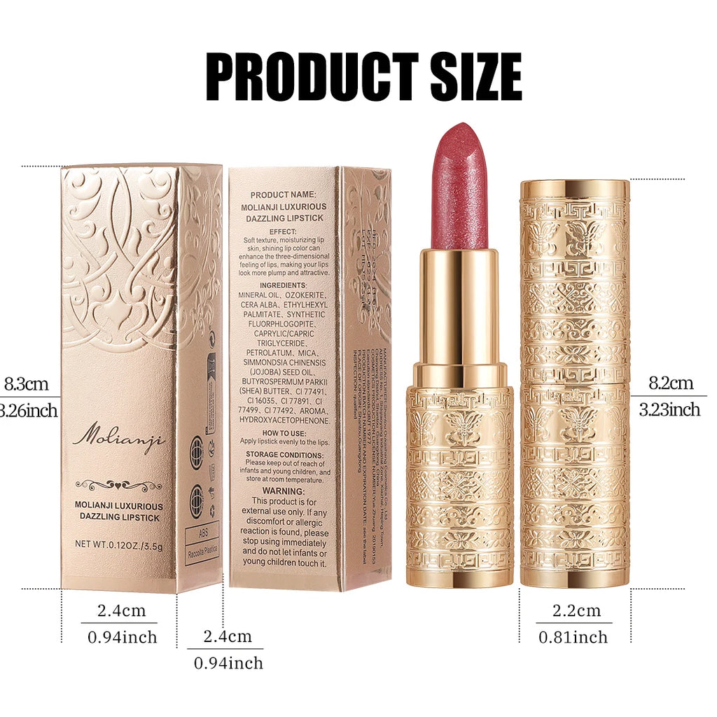 Shining lipstick, long-lasting formula, vibrant colors, easy to apply, suitable for beginners, creating amazing lip makeup