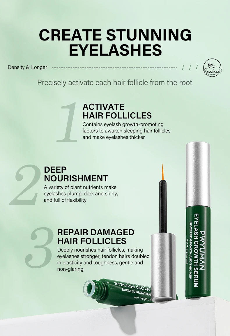 Fast Eyelash Growth Serum 7 Days Natural Eyelash Enhancer Longer Fuller Thicker Curling Lash Treatment Makeup Eye Care Products