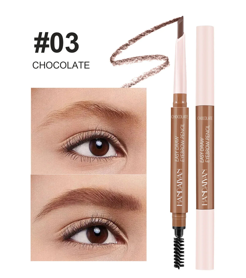 Double-head eyebrow pencil is very thin, waterproof, three-dimensional, non-smudged, spiral eyebrow brush Eyebrow pencil