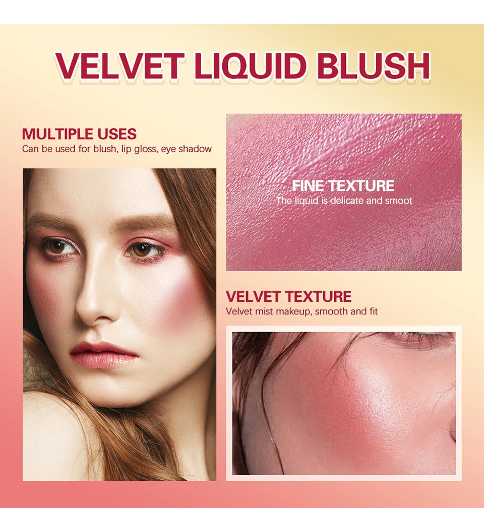 Blush Liquid Blusher Real Makeup Blush Matte Palette Blusher Cosmetics Products Liquid Cream Stick Pink Face raremakeup Beauty