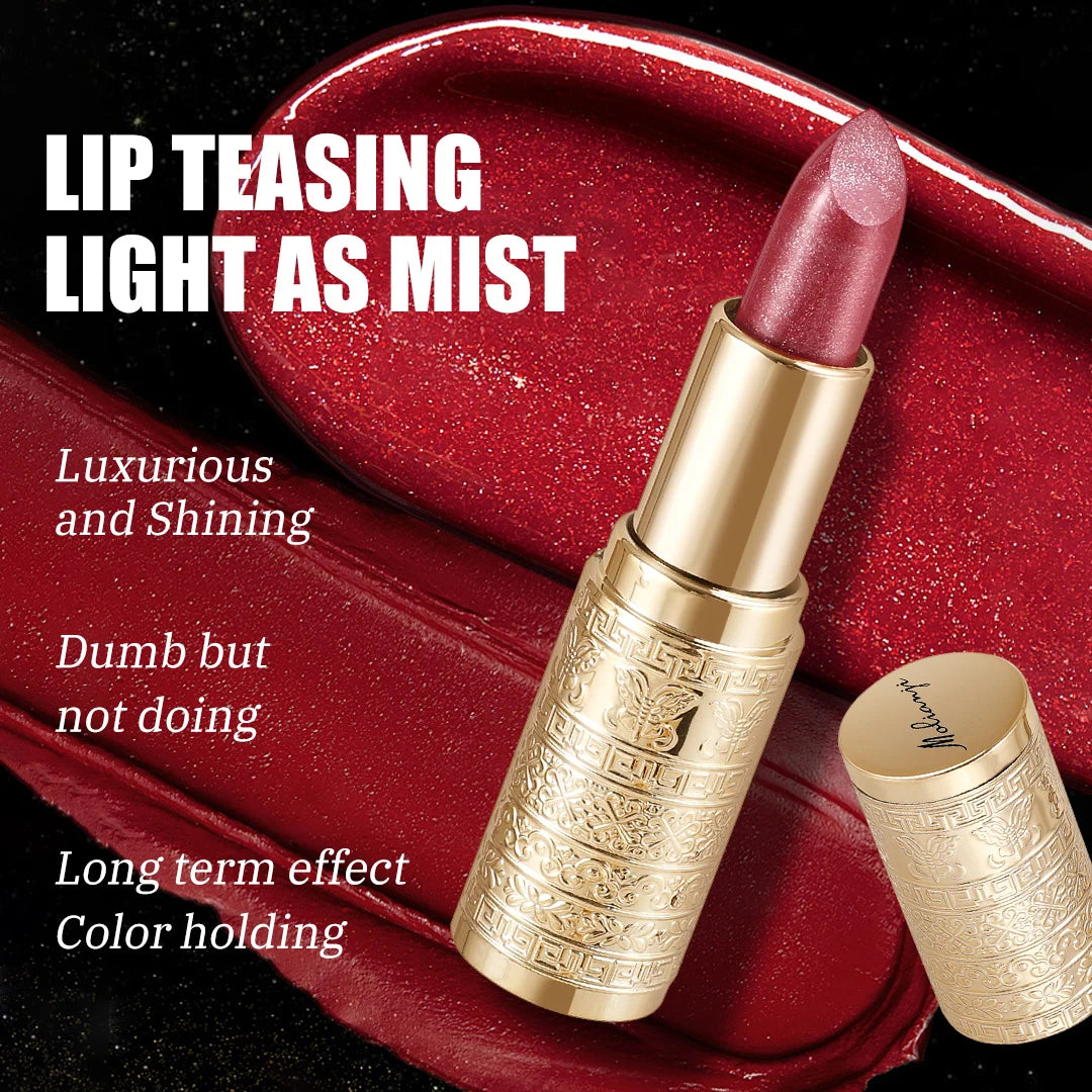 Shining lipstick, long-lasting formula, vibrant colors, easy to apply, suitable for beginners, creating amazing lip makeup