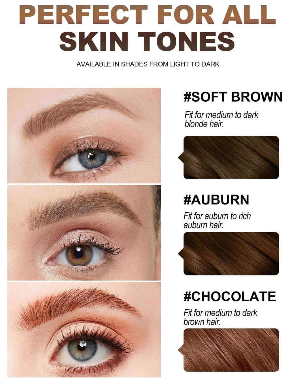 Double-Head Waterproof Eyebrow Pencil with Spiral Brush