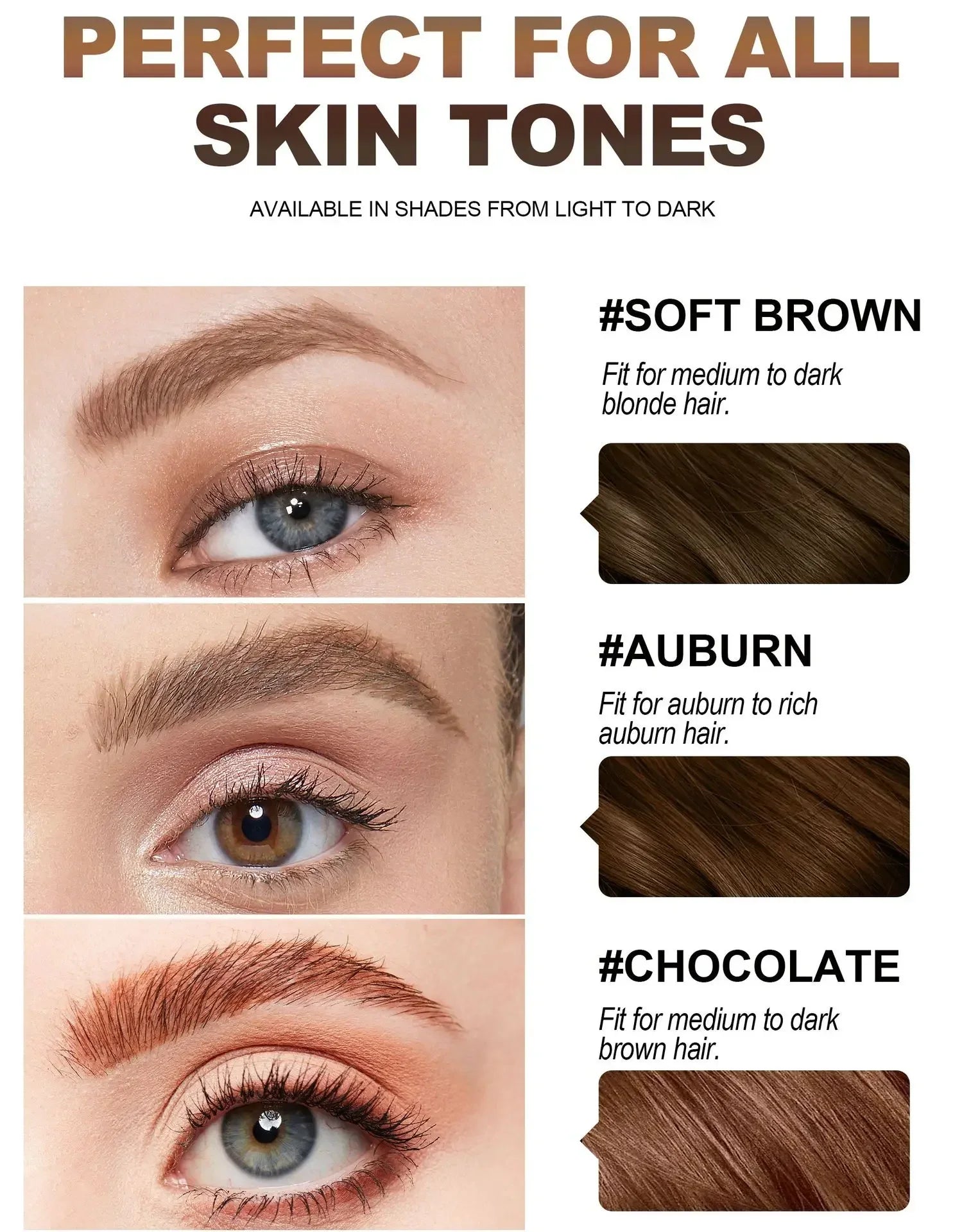 Double-Head Waterproof Eyebrow Pencil with Spiral Brush