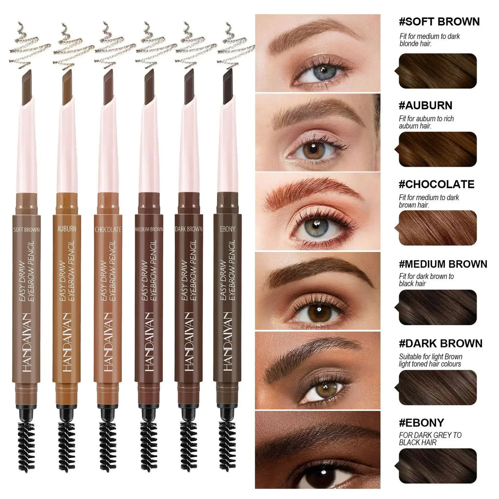 Double-head eyebrow pencil is very thin, waterproof, three-dimensional, non-smudged, spiral eyebrow brush Eyebrow pencil