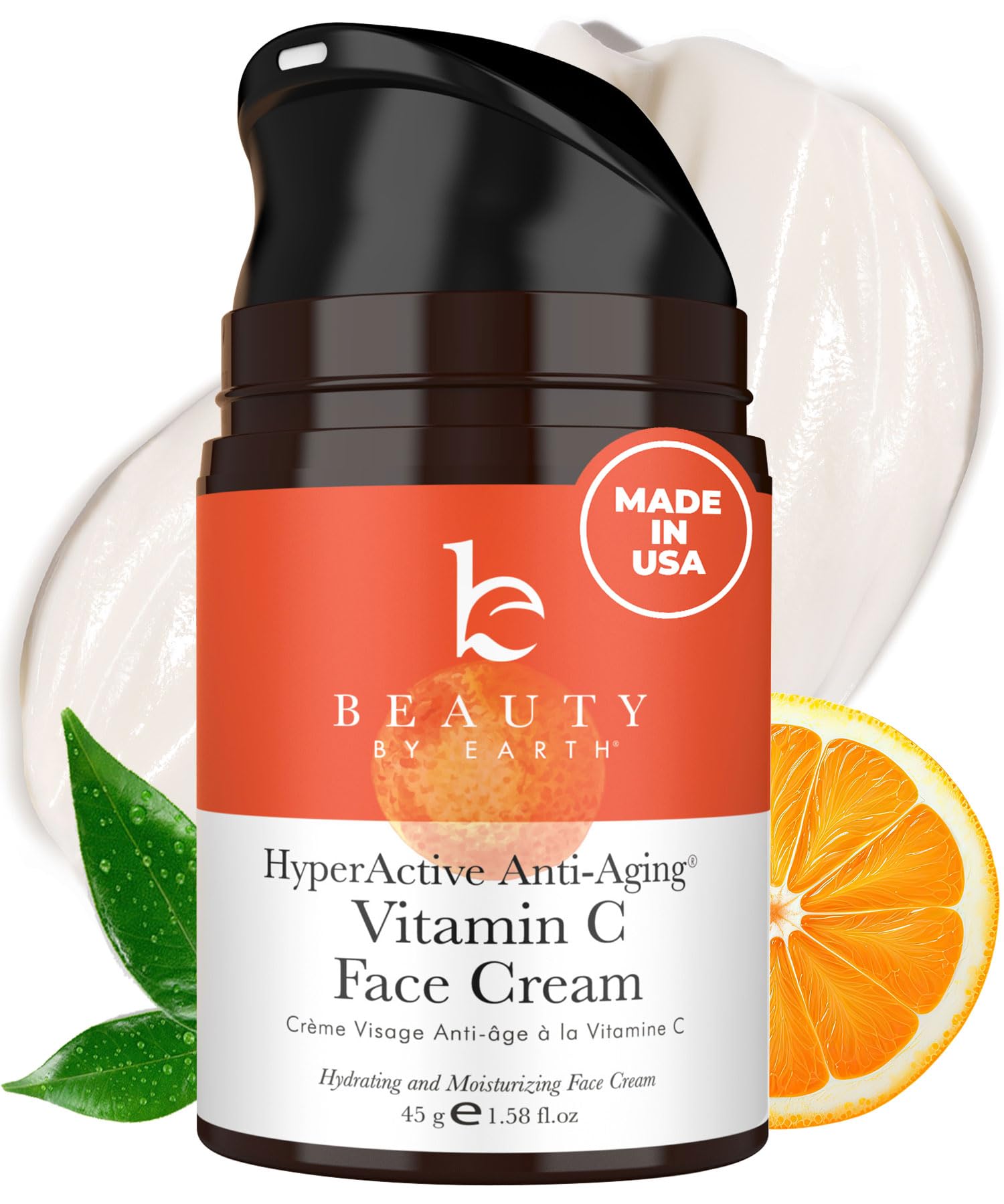 Beauty by Earth Vitamin C Face Cream - USA Made with Organic & Natural Ingredients Skin Brightening Cream for Face Discoloration Correcting & Anti Aging Moisturizer for Face with Antioxidants